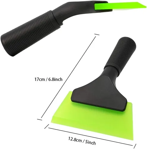 Vista 4 de FOSHIO Escobilla Pequeña con Hoja de Goma Verde de 5 Pulgadas Mini Limpiaparabrisas Herramientas de Tintado de Ventanas para Limpiador de Ventanas