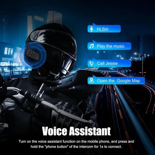 Vista 5 de EJEAS V4 Plus Sistema de Comunicación de Casco, Auriculares Bluetooth V5.1 para Motocicleta 1500m con Intercomunicador de Casco, Reducción