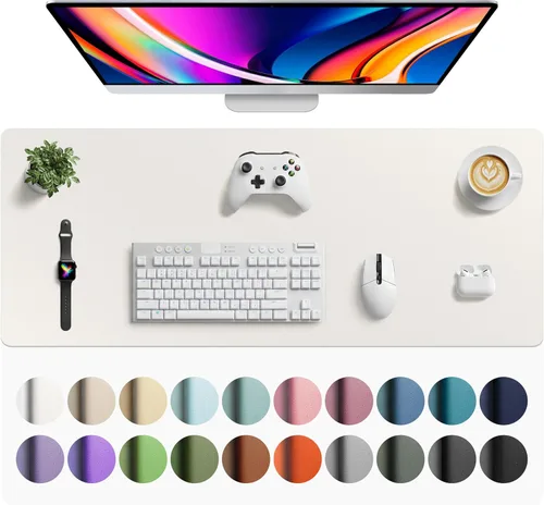 Vista 800 de Aothia Protector de escritorio de cuero, alfombrilla para mouse, alfombrilla de escritorio de oficina, 31.5 x 15.7 pulgadas, secante de escritorio