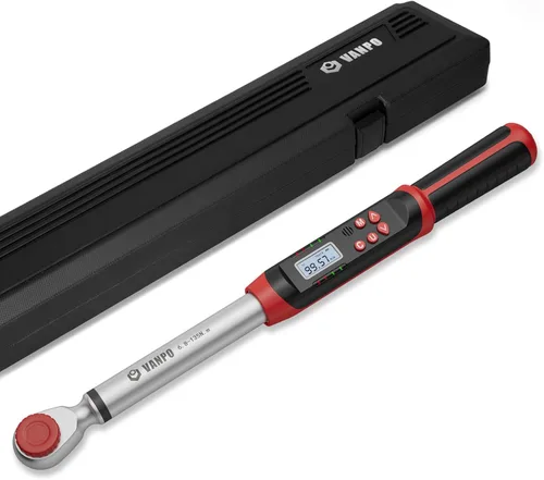 Vista 10 de VANPO Llave dinamométrica digital de 1/4 pulgadas, 1.1-22.1 pies-libras/1.5-30 Nm, con valores preestablecidos, 2% de precisión, timbre