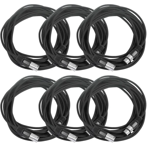 Vista 23 de Seismic Audio SAXLX-2Brown-Paquete de 6 cables de conexión XLR de 2 pies marrones - Cables de micrófono - Cables XLR macho a hembra - 2 pies