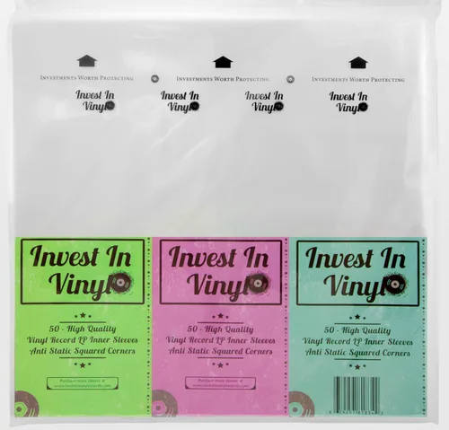 Fundas interiores de 50 LP antiestáticas cuadradas para discos de vinilo de 33 rpm, 12 pulgadas, proporcionan a tu colección LP la protección