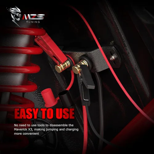 Vista 6 de MZS Battery Relocation Kit, Remote Battery Terminals Charging Jump Post Cable and Bracket Universal Compatible with Maverick X3 RZR 1000 UTV ATV