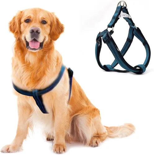 Arnés reflectante para perro, arnés sin tirones para perros de tamaño grande, arnés con hebilla de liberación rápida para caminar, correr, entrenar,