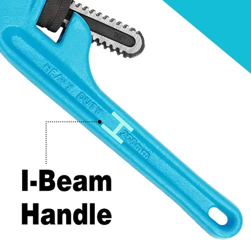 Vista 5 de DURATECH Llave de tubo de 10 pulgadas con compensación, llave de tubo de extremo de servicio pesado, mango de hierro fundido, llave de fontanería