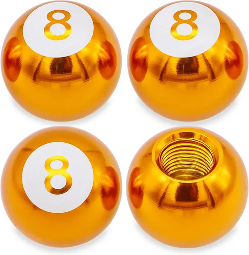 Vista 14 de 4 tapas de vástago de válvula de neumático estilo piscina 8 bolas, cubiertas universales de núcleo de cobre a prueba de polvo para automóviles, SUV