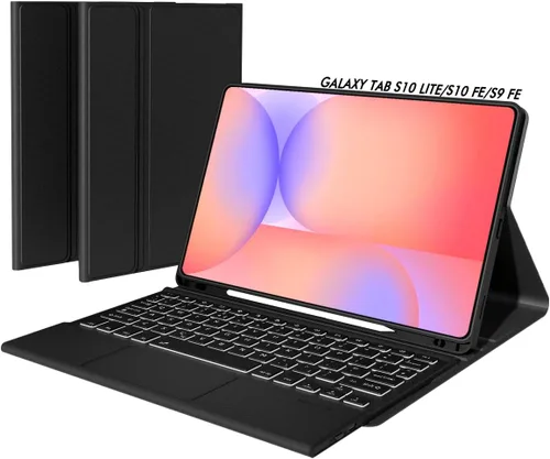 Doohoeek Funda de teclado para Samsung Galaxy Tab S10 Lite de 10.9 pulgadas 2025 / S10 FE / S9 FE / S9, teclado Bluetooth con trackpad y