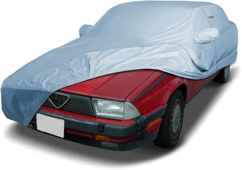 Vista 29 de iCarCover Funda de automóvil personalizada de alta calidad para Alfa Romeo 147 2002-2007, resistente, impermeable, para todo tipo de clima, lluvia