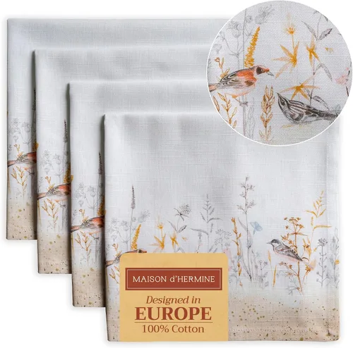 Vista 140 de Maison d' Hermine - Juego de 4 servilletas 100 % de tela de algodón lavable, decorar o regalar, hogar, cocina, comedor, fiestas de cóctel