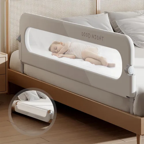 Vista 10 de Rieles plegables para cama infantil, parachoques de protección para cuna, riel lateral de cama seguro para camas individuales, queen, king
