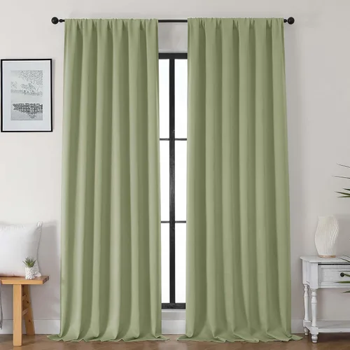 Vista 170 de Gwine Aqua Short Curtains 36 Inches Long - Small Half Window Kitchen Curtains Over Sink, Solid Blackout Curtain for Bathroom Basement Cabinet RV, 2