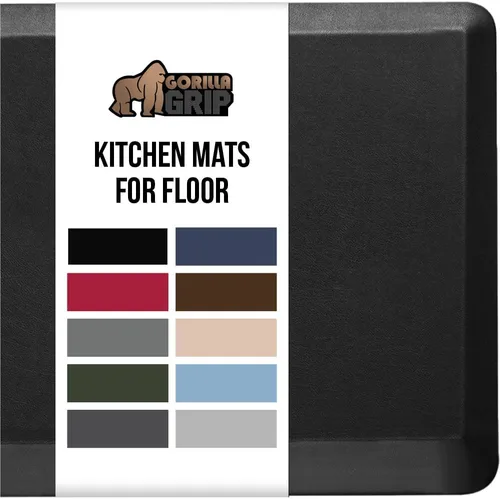 Vista 23 de GORILLA GRIP Paquete de 2 alfombrillas de cocina cómodas y acolchadas para el piso, 17x29 + 17x59, impermeables y resistentes a las manchas
