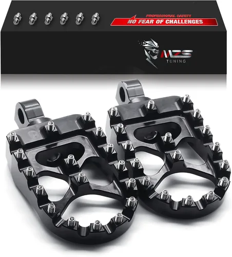 MZS Estriberas para Motocicleta, Estriberas Ajustables de Aluminio 360 Grados MX Cruiser Reposapiés Pedal de Descanso Ancho Compatible con Dyna