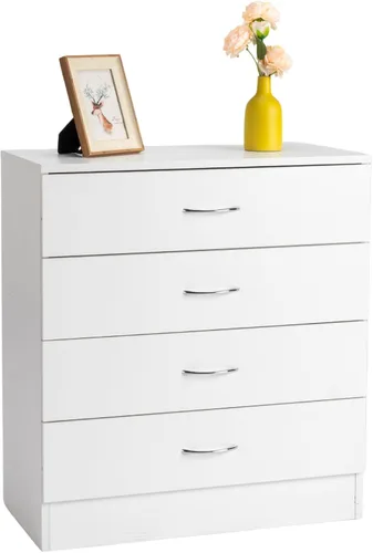 Vista 10 de Karl home Cómoda de 3 cajones, Cómoda de almacenamiento moderna, Mesa de cabecera Mesa de noche de madera para dormitorio, sala de estar (Negro)