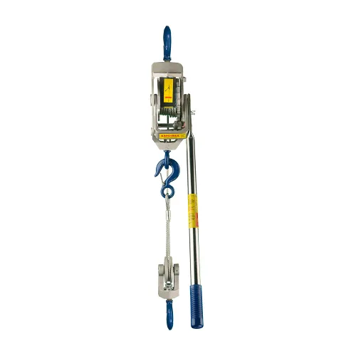 Vista 3 de Polea de elevación de armazón medio con cable, trinquete y manivela Lug-All 4000-20, capacidad de carga 2 toneladas, altura de elevación 10 a 20 pies