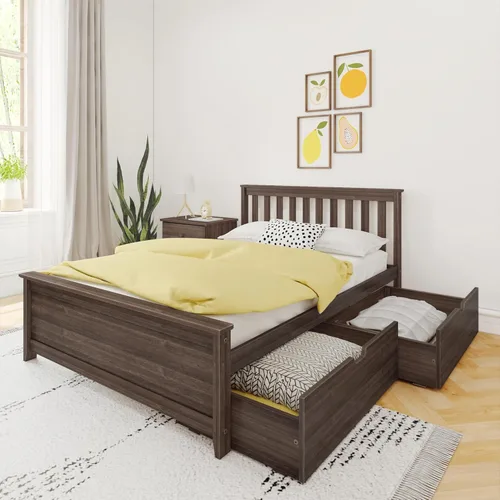 Vista 31 de Max & Lily Cama clásica individual de suelo, 79.75 pulgadas, marco de cama baja de madera maciza para niños, cama de piso moderna para dormitorio