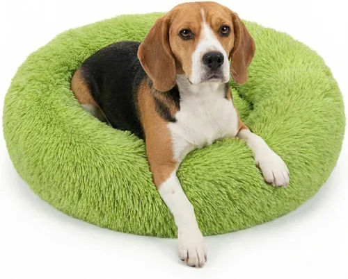 Vista 48 de Cama relajante de 30 pulgadas para perros medianos, color gris oscuro, cama lavable y antiansiedad