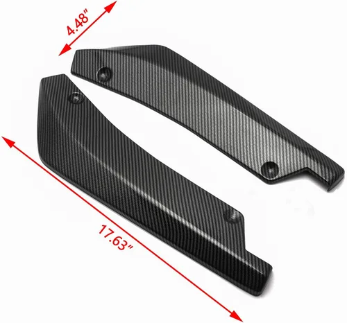 Vista 3 de x xotic tech JDM - Difusor universal para parachoques trasero, divisor de valencia, alerón de alerón, patrón de fibra de carbono con varilla