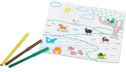 Vista 4 de Melissa & Doug Juego de sellos de madera de lujo: animales - 30 sellos, 6 marcadores, 2 almohadillas de sello