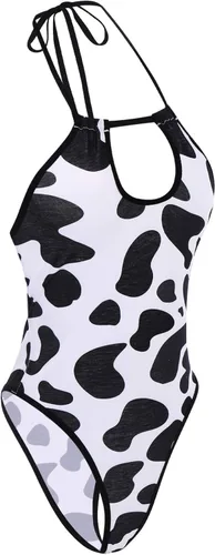 Vista 6 de IBTOM CASTLE Disfraz de vaca sexy dálmata de leopardo de leche peluda, traje kawaii, conjunto de lencería para mujer