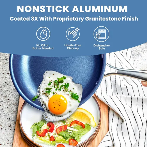 Vista 5 de Granitestone 15 Pc Kitchen Pots and Pans Set Non Stick, Kitchen Cookware Sets, Pot and Pan Set, Nonstick Cookware Set, Diamond Coated Non Stick Pots