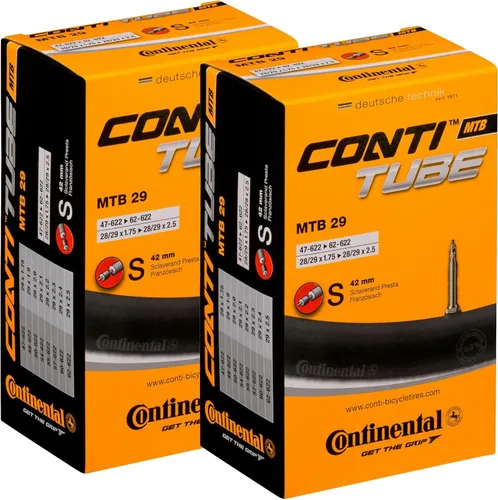 Vista 5 de Continental MTB 29x1.75-2.5" / 47-622 -> 62-622 Inner Tubes - 42mm Presta Valve (Pack of 2 Tubes)