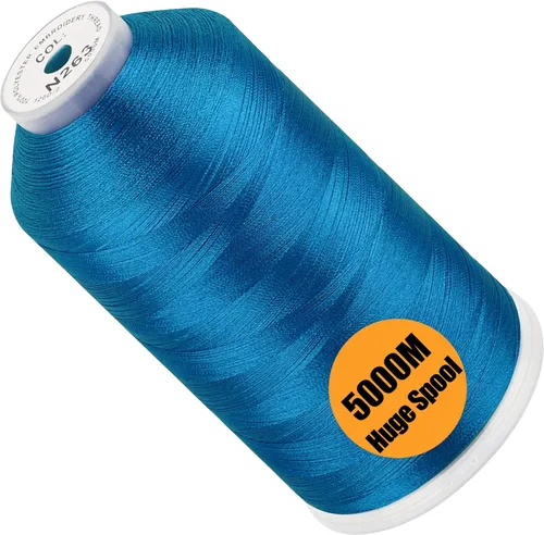Vista 125 de New brothread - Bobina única de 5000 m de hilo de poliéster para máquina de bordar 40WT para máquinas comerciales y domésticas - Marigold