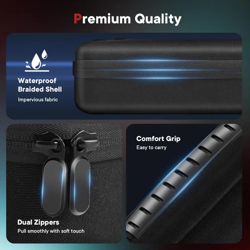 Vista 4 de Carrying Case for Steam Deck Portable Travel Case Hard Shell Carry Bag with 20 Game Slots, Extra Storage for Steam Deck Accessories Cover&Original