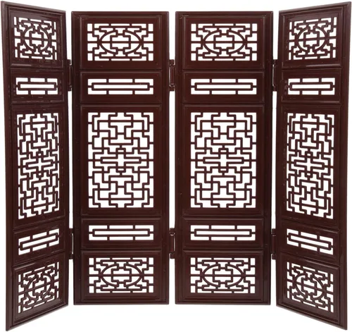 ibasenice Pantalla de decoración de casa de muñecas en miniatura, juguete de panel plegable para niños, accesorio de muebles clásicos para casas