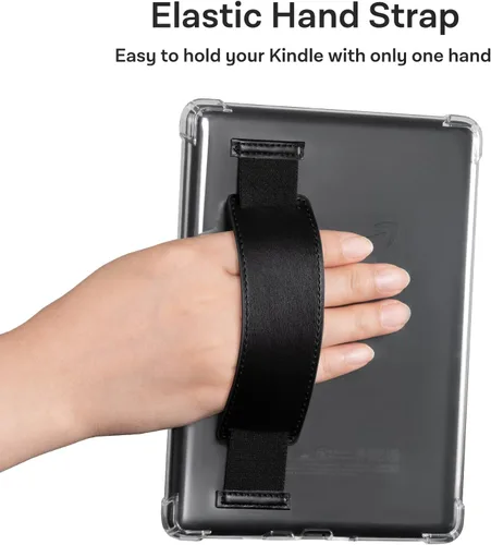 Vista 3 de CoBak Funda transparente para E-Reader de 6 pulgadas 2024 y 2022 (11ª generación) con correa elástica para la mano, funda transparente de TPU suave