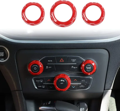 Vista 9 de Voodonala Pomos de radio AC Botón de interruptor de aire acondicionado para cargador Dodge Challenger 2015-2025+, para 2011-2025+Chrysler 300, RAM