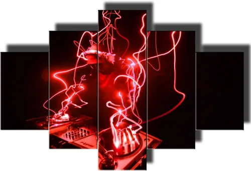 Vista 50 de Tumovo Music - 5 piezas pintura sobre lienzo