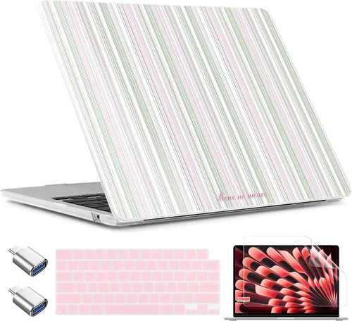 Vista 27 de TWOLSKOO Funda para MacBook Air de 15 pulgadas 2025 2024 2023 versión M4 A3241 M3 A3114 M2 A2941, carcasa rígida de plástico y protector