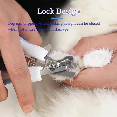 Vista 3 de Cortaúñas para perros pequeños, herramienta profesional de aseo profesional con lima de uñas (azul)