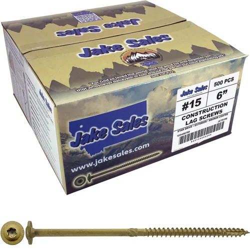 Vista 25 de Jake Sales Tornillo de retraso de construcción #15 x 2 - Tornillo de retraso estructural de alta resistencia Torx/Star Drive - Compatible con ACQ