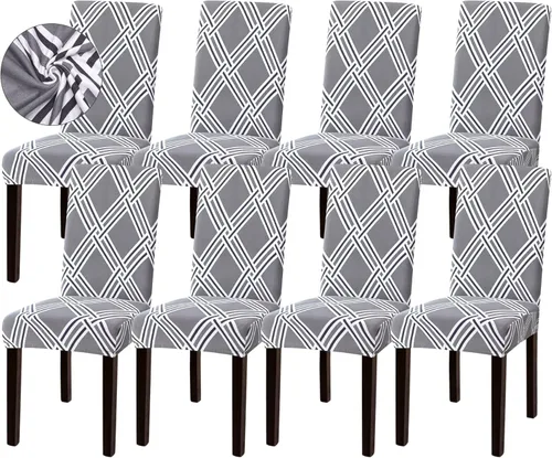 Vista 58 de Sufdari Juego de 2 fundas para sillas de comedor, fundas para sillas de cocina, fundas para sillas Parsons, protectores de sillas de elastano