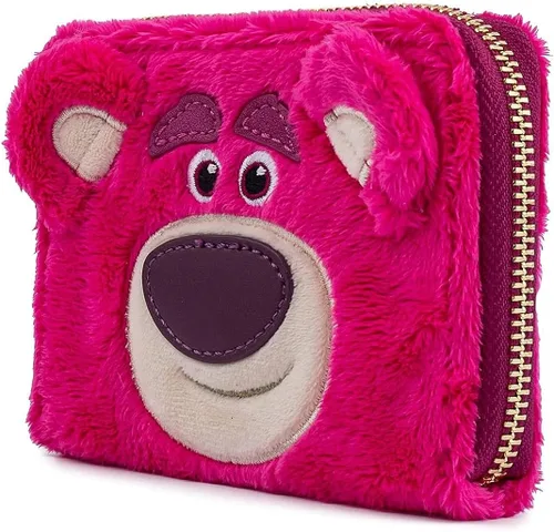 Vista 4 de Loungefly Disney Pixar Lotso Sherpa cartera de felpa con cremallera