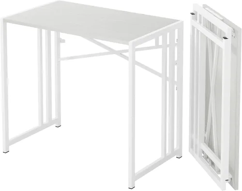 Vista 243 de Escritorio plegable de 47 pulgadas, no requiere montaje, mesa de oficina en casa, escritorio de campamento para computadora de juegos, color beige