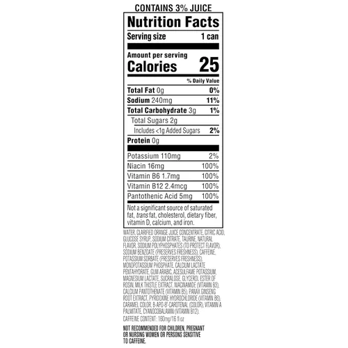 Vista 3 de Rockstar Energy Drink Con cafeína taurina y electrolitos, recuperación de naranja, 12 cuentas.