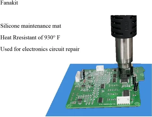 Vista 3 de Alfombrilla de soldadura resistente al calor 932 F magnética de silicona para reparación electrónica para teléfono celular, computadora, placa PCB