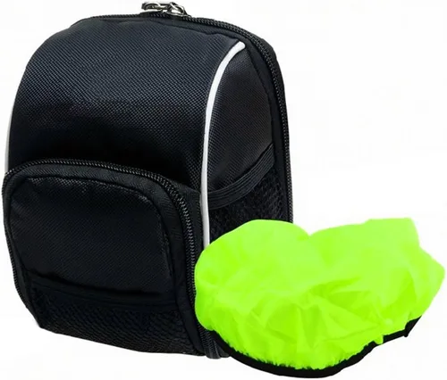 Vista 5 de Disconano® Bolsos de Manillar para Bicicleta de Ciclismo con Cestas Frontales Negras con Funda para Lluvia