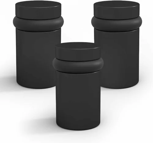 Vista 77 de Mega Handles Tope de Puerta de Piso, Tope Negro de Instalación Rápida Protector de Pared, Protectores de Pared contra Pomos de Puerta, Tope