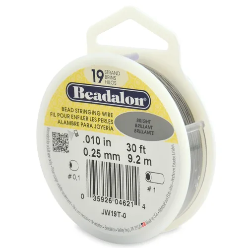 Vista 25 de Beadalon - Alambre para collar de cuentas de acero inoxidable (19 hilos, 0,25 mm, brillante, 31 m)