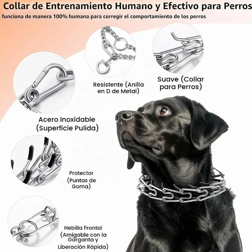 Vista 2 de DEYACE Collar de entrenamiento para perros de acero inoxidable, hebilla de liberación rápida, collar ajustable para perros pequeños, circunferencia