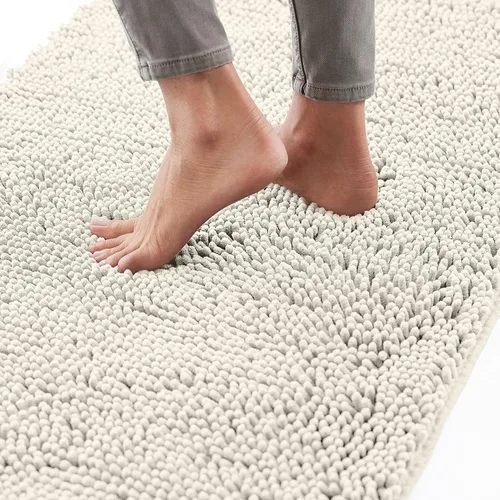 Vista 41 de Gorilla Grip - Tapete de baño de felpilla gruesa, suave y absorbente, secado rápido, de microfibra, con reverso de caucho, para piso de ducha, Negro