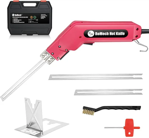 Vista 9 de ROMECH Foam Cutter Pro Cuchillo Eléctrico Caliente, Kit de Herramientas de Corte de Espuma de Poliestireno de 100W - con Estuche de Servicio Pesado