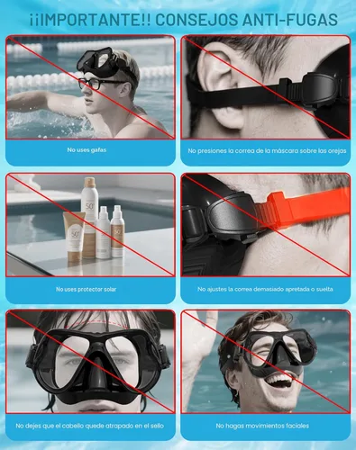 Vista 10 de Greatever - Set de esnórquel seco, visión panorámica ancha, máscara de buceo anti vaho, equipo profesional de esnórquel