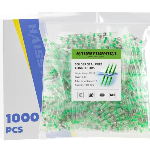 Vista 25 de Haisstronica 400PCS conectores de alambre de sello de soldadura blancos, conectores de alambre impermeables, aislan conectores termorretráctiles