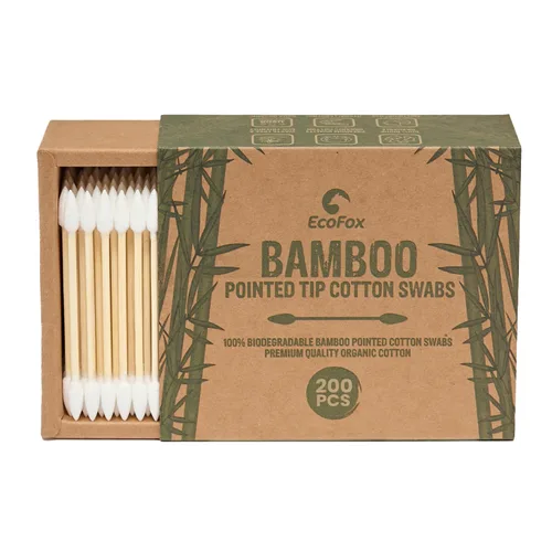 Vista 14 de Hisopos de algodón para bebé, 220 unidades, respetuosos con el medio ambiente y puro, varillas de seguridad de doble punta, 100% a base de plantas