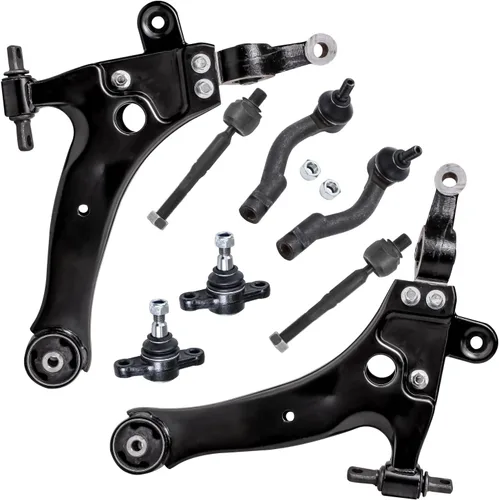 Vista 240 de Detroit Axle - Kit de brazos de control delanteros de 8 piezas para Toyota Sienna 2004-2010, 2 brazos de control inferiores con rótulas, 4 barras